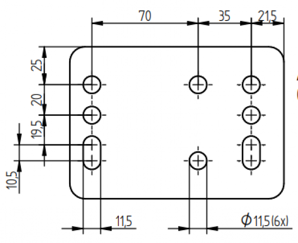 Overrun device flange with support wheel bracket