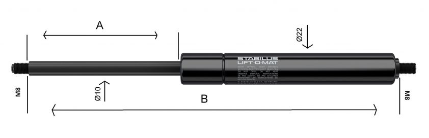 Gas springs 10x22 - 402760.355 - Gas Spring Strut