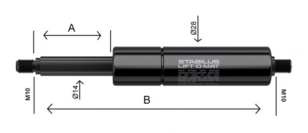Gas springs 14x28 - 402760.560 - Gas Spring Strut