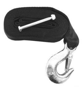Winch strap with load hook