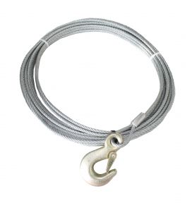 Steel cable with load hook - 6X1522.005 - Winch accessories