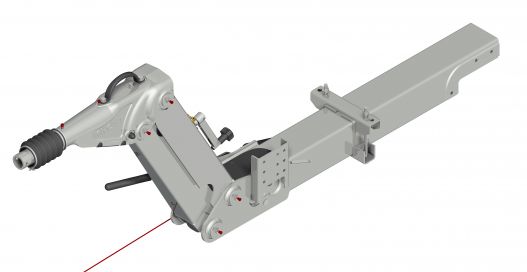 Overrun device height adjustable tube