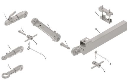 KHV35 - Exploded view of drawbars