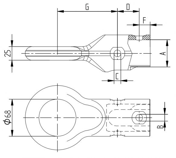 Drawbar eye  "french" - 200590.002 - Drawbar eyes