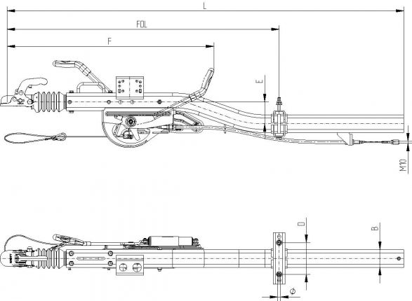 Overrun device tube cranked - 203363.006 - Overrun device
