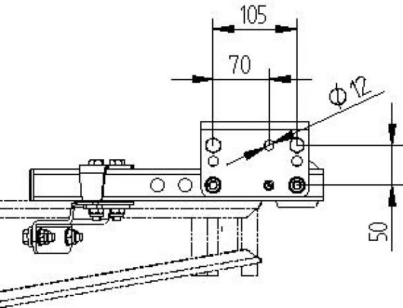 Support wheel traverse - 208765.001 - Support wheel holder