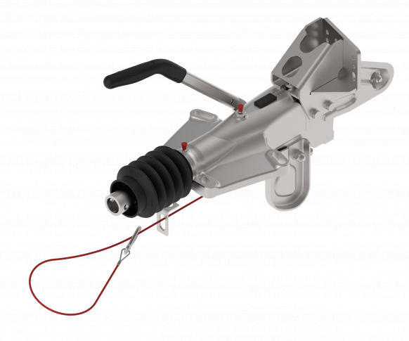 Overrun device flange with support wheel bracket