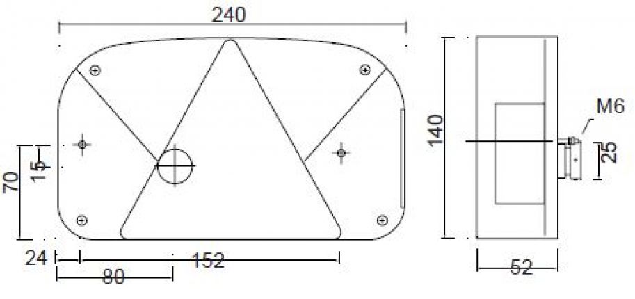 Aspock Multipoint 2 - Rear lamps - 24-7210-007 - 5-pole - Right 