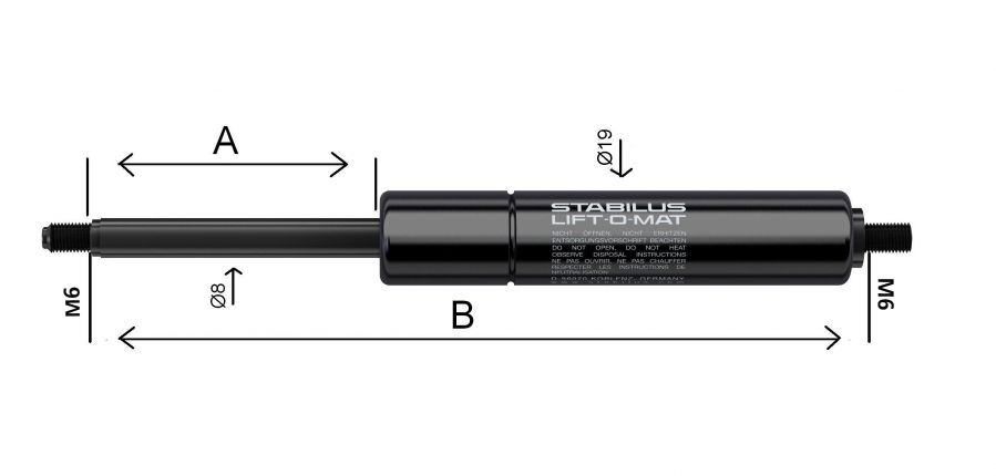 Gas springs 8x19 - 402760.185 - Gas Spring Strut