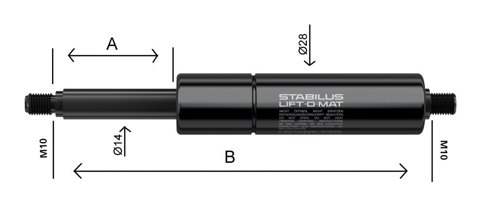 Gas springs 14x28 - 402760.560 - Gas Spring Strut