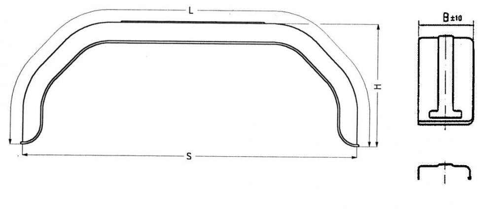 Mudguard double-axle plastic angular - 404456.001 - Mudguard