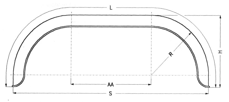 Mudguard, double-axle sheet metal, round - 415695.001 - Mudguard