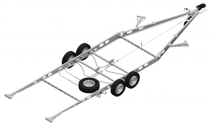 Spare wheel holder for caravan (version B)