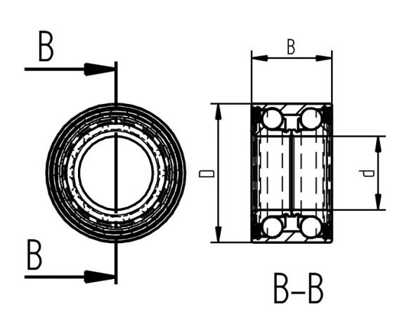 Angular ball bearing Ø64mm - 45887.10 - Bracket