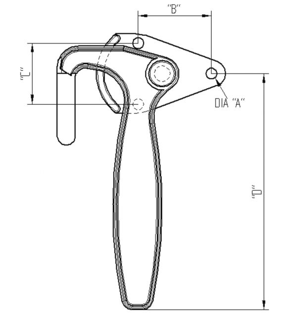 Angle lever lock right - 4803469X - Closures
