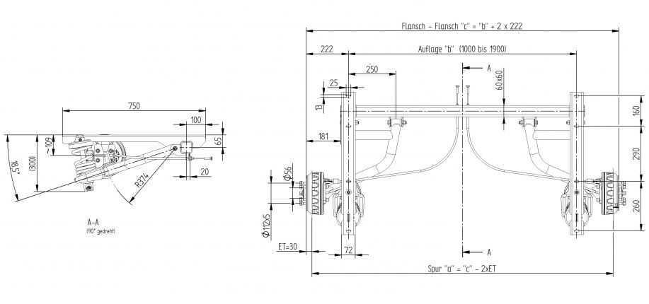 Axle "braked" - 6AB302.021 - Axes braked