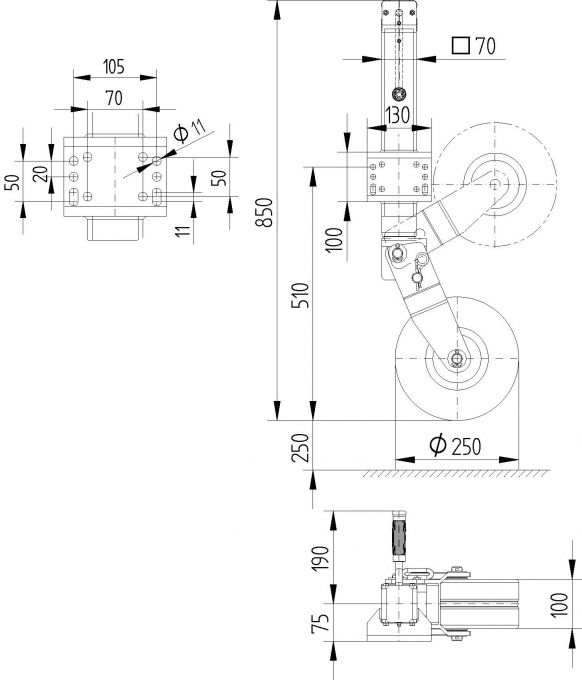 Supporting wheel TKS70 - 6D5716.001 - Support wheels