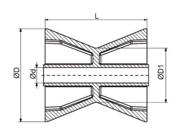 Bow roller 4" - 6X1064.030 - Boat trailer