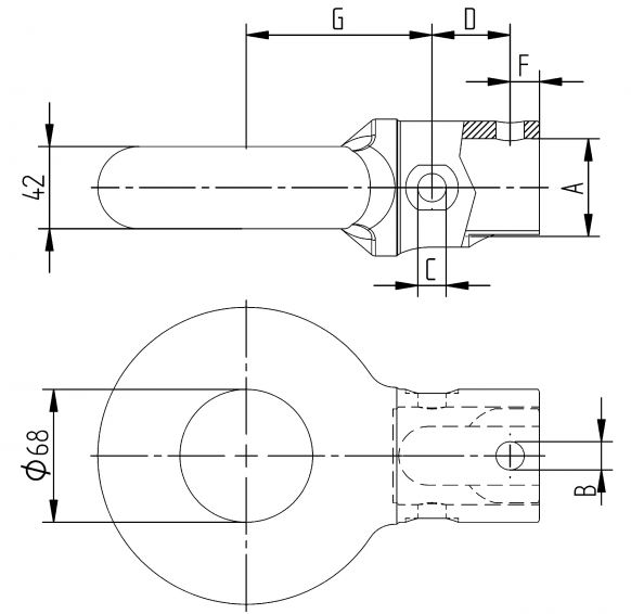 Drawbar eye  "french" - 98826093 - Drawbar eyes