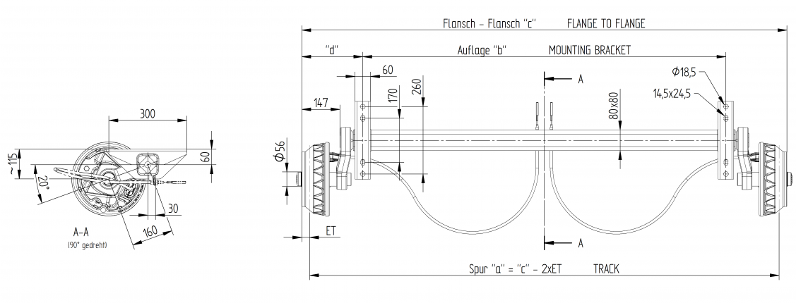 Axle "braked" - B308289995 - Axes braked